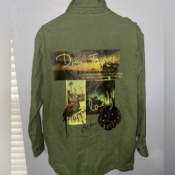 ZARA Basic Z1975 Denim Green Jacket - Picture 2 of 2